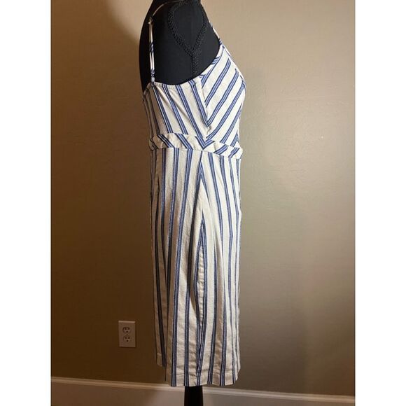 Women's BCBGeneration Striped Wrap Dress Size M White Blue - Picture 4 of 7